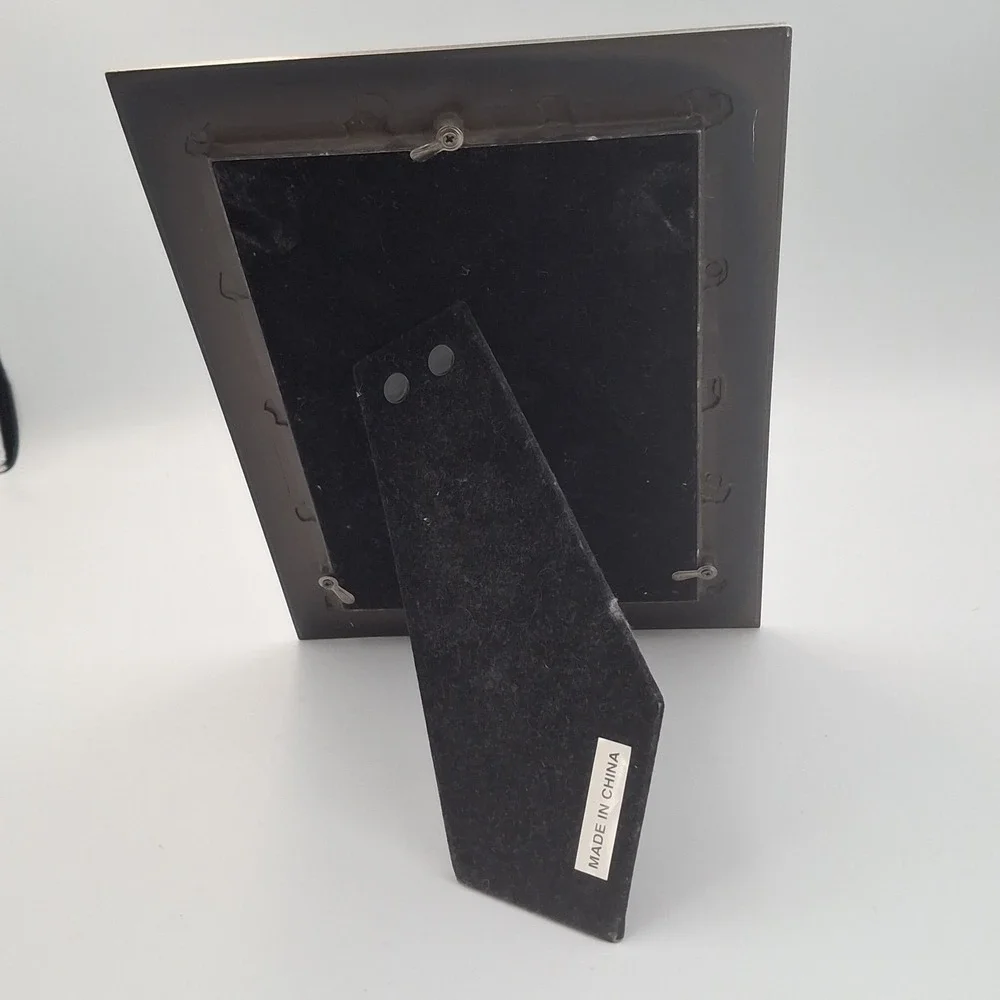 Heavy Pewter Metal 3 Baby Photo Frame by Carr  Holds 2x3